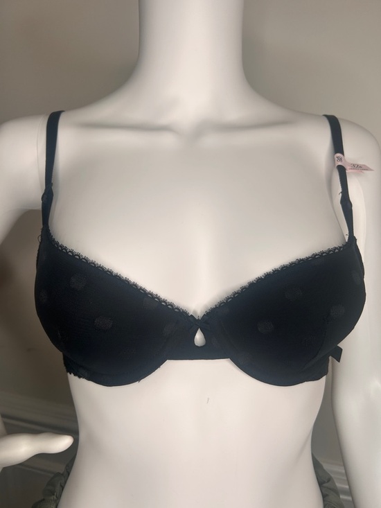 Victoria's Secret Other - Victoria’s Secret Lined Demi Polka Dot Bra 32B, Black